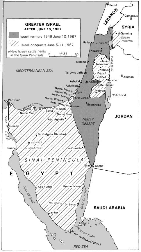 Map Israel after 1967