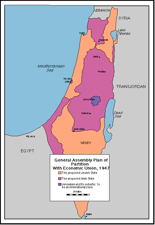 Map UN Partition for Palestine November 1947