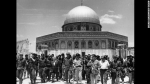 Ben-Gurion en Rabin op de Tempelberg in juni 1967